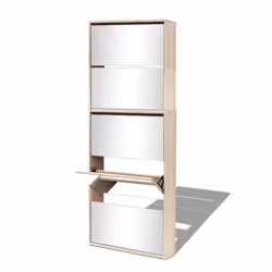 vidaXL Shoe Cabinet 5-Layer Mirror Oak Home Storage Rack Organiser Furniture - Additional view 2
