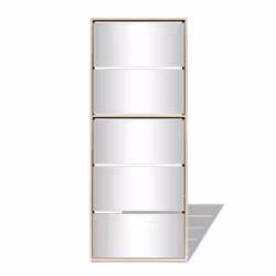 vidaXL Shoe Cabinet 5-Layer Mirror Oak Home Storage Rack Organiser Furniture - Additional view 3