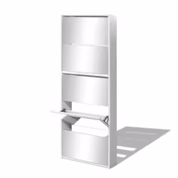 vidaXL Shoe Cabinet 5-Layer Mirror White Storage Rack Organiser Furniture