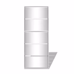 vidaXL Shoe Cabinet 5-Layer Mirror White Storage Rack Organiser Furniture