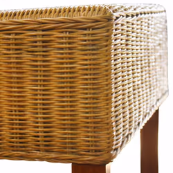 vidaXL 6x Dining Chairs Rattan Brown with Wood Strip Handwoven Kitchen Seats