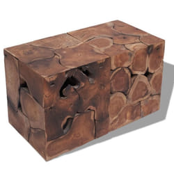 vidaXL 2 pcs Stools Chair/Coffee Side End Table Seat Footrest Solid Teak Brown
