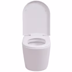 vidaXL Wall Hung Toilet with Concealed Cistern Ceramic White Bathroom WC Seat - Additional view 4
