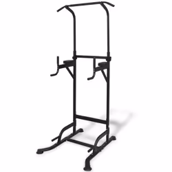 vidaXL Power Tower 182-235cm Dip Station Pull-Up Bar Weightlifting Machine