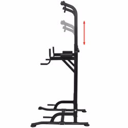 vidaXL Power Tower 182-235cm Dip Station Pull-Up Bar Weightlifting Machine