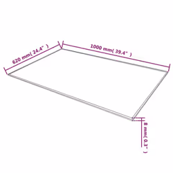 vidaXL Table Top Sturdy Desk Top Replacement Dining Table Top Tempered Glass - black, 100 x 62 cm