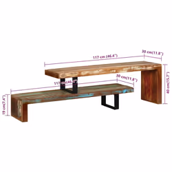 vidaXL Solid Reclaimed Wood TV Stand Unit Side Cabinet Sideboard Removable Top