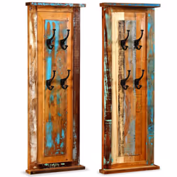 vidaXL 2x Solid Wood Coat Racks Reclaimed 38x100 cm Clothes Hook Hanger Stand