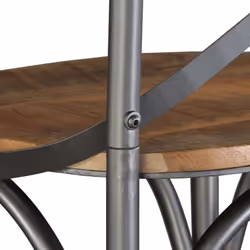 vidaXL Solid Mango Wood Bar Stool Steel Cross Back Industrial High Chair Seat - Additional view 7