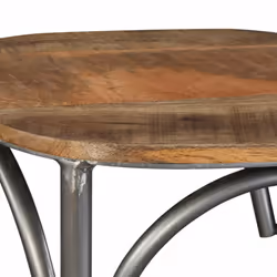 vidaXL Solid Mango Wood Bar Stool Steel Cross Back Industrial High Chair Seat - Additional view 8