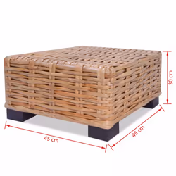 vidaXL Coffee Table Natural Rattan Stylish Accent Side End Table Furniture