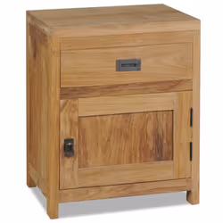 vidaXL Solid Teak Bedside Cabinet 40x30x50cm Bedroom Nightstand Table Unit