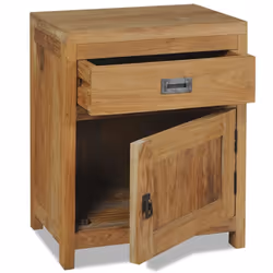 vidaXL Solid Teak Bedside Cabinet 40x30x50cm Bedroom Nightstand Table Unit