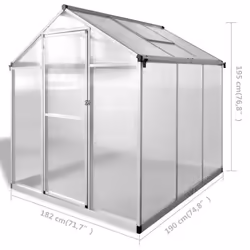 vidaXL Greenhouse Reinforced Aluminium 3.46mÂ² Outdoor House Garden Building - Additional view 10