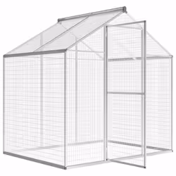 vidaXL Outdoor Aviary Aluminium 178x122x194cm Bird Cage House Garden Habitat