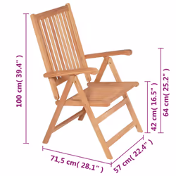 VidaXL 43029 outdoor chair Terrace Teak - Additional view 8