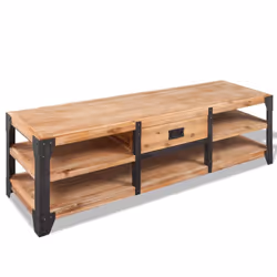 vidaXL 3 pcs Solid Acacia Wood Living Room Furniture Set TV Stand 2 Tables