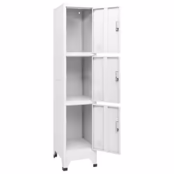 vidaXL Locker Cabinet with 3 Compartments 38x45x180cm Changing Room Storage - Additional view 4