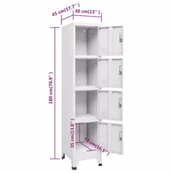 vidaXL Locker Cabinet with 4 Compartments Changing Room Storage Organiser - Additional view 9