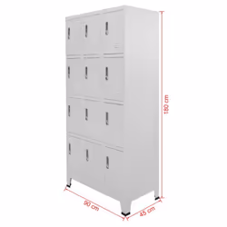 vidaXL Locker Cabinet with 12 Compartments Home Indoor Wardrobe Shelf Storage - Additional view 7