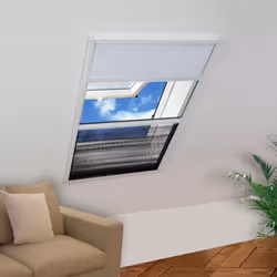 vidaXL Plisse Insect Screen for Windows Aluminium 80x120cm with Shade Curtain