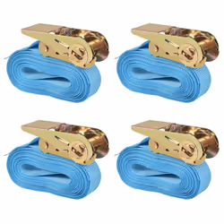 vidaXL 10x/4x Ratchet Tie Down Straps 4 Tonnes Tool Blue/Orange Multi Sizes - blue, 6 m x 25 mm/ 4 pcs