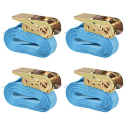vidaXL 10x/4x Ratchet Tie Down Straps 4 Tonnes Tool Blue/Orange Multi Sizes - blue, 6 m x 25 mm/ 4 pcs