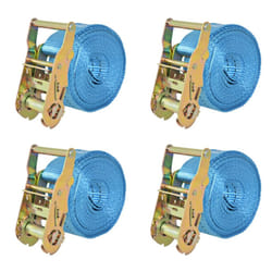 vidaXL 10x/4x Ratchet Tie Down Straps 4 Tonnes Tool Blue/Orange Multi Sizes - blue, 6 m x 38 mm/ 4 pcs