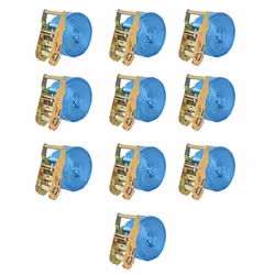 vidaXL 10x/4x Ratchet Tie Down Straps 4 Tonnes Tool Blue/Orange Multi Sizes - blue, 6 m x 38 mm/ 10 pcs
