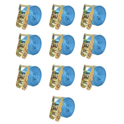 vidaXL 10x/4x Ratchet Tie Down Straps 4 Tonnes Tool Blue/Orange Multi Sizes - blue, 6 m x 38 mm/ 10 pcs