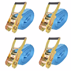 vidaXL 10x/4x Ratchet Tie Down Straps 4 Tonnes Tool Blue/Orange Multi Sizes - blue, 8 m x 50 mm/ 4 pcs