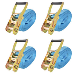 vidaXL 10x/4x Ratchet Tie Down Straps 4 Tonnes Tool Blue/Orange Multi Sizes - blue, 8 m x 50 mm/ 4 pcs