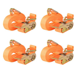 vidaXL 10x/4x Ratchet Tie Down Straps 4 Tonnes Tool Blue/Orange Multi Sizes - orange, 6 m x 25 mm/ 4 pcs