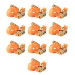 vidaXL 10x/4x Ratchet Tie Down Straps 4 Tonnes Tool Blue/Orange Multi Sizes - orange, 6 m x 25 mm/ 10 pcs