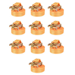 vidaXL 10x/4x Ratchet Tie Down Straps 4 Tonnes Tool Blue/Orange Multi Sizes - orange, 6 m x 38 mm/ 10 pcs