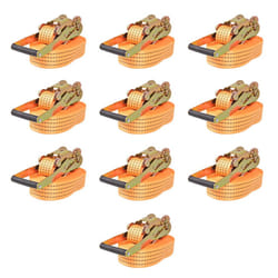 vidaXL 10x/4x Ratchet Tie Down Straps 4 Tonnes Tool Blue/Orange Multi Sizes - orange, 8 m x 50 mm/ 10 pcs