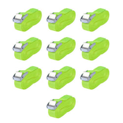 vidaXL 10x Straps 0.25 Tonnes 5mx25mm Fluorescent Green Tie Down Lashing Tool