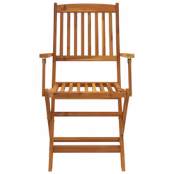 vidaXL Solid Acacia Wood Outdoor Dining Set 9 Piece Folding Table Armchairs - Additional view 3