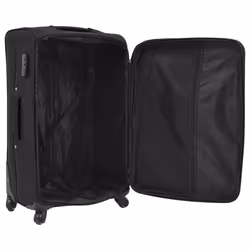 vidaXL 3 Piece Soft Case Trolley Set Black Wheeled Travel Luggage Suitcase Bag - Additional view 4