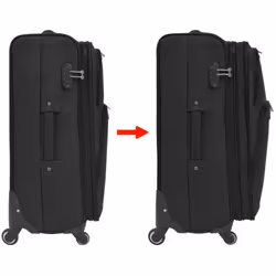 vidaXL 3 Piece Soft Case Trolley Set Black Wheeled Travel Luggage Suitcase Bag - Additional view 5