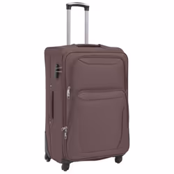 vidaXL 3 Piece Soft Case Trolley Set Coffee Wheeled Travel Luggage Suitcase - Additional view 2