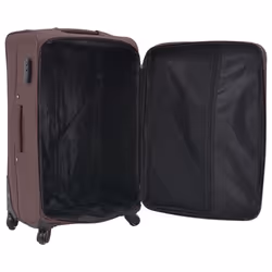 vidaXL 3 Piece Soft Case Trolley Set Coffee Wheeled Travel Luggage Suitcase - Additional view 4