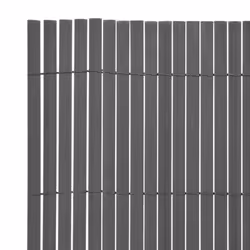 vidaXL Double-Sided Garden Fence 90x500 cm Grey Privacy Screen Patio Barrier