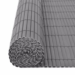 vidaXL Double-Sided Garden Fence 90x500 cm Grey Privacy Screen Patio Barrier