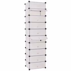 vidaXL Interlocking Shoe Organiser with 10 Compartments White  Footwear Rack