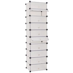 vidaXL Interlocking Shoe Organiser with 10 Compartments White  Footwear Rack