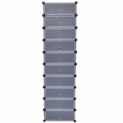 vidaXL Interlocking Shoe Organiser with 10 Compartments Black  Footwear Rack