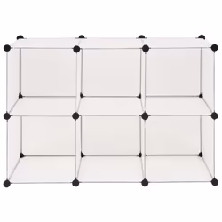 vidaXL Storage Cube Organiser with 6 Compartments White Shoe Rack Cupboard - Additional view 5