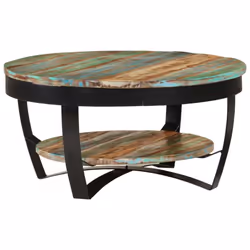 vidaXL Coffee Table Solid Reclaimed Wood Side End Stand Living Room Furniture - Additional view 10