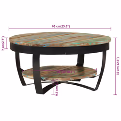 vidaXL Coffee Table Solid Reclaimed Wood Side End Stand Living Room Furniture - Additional view 7